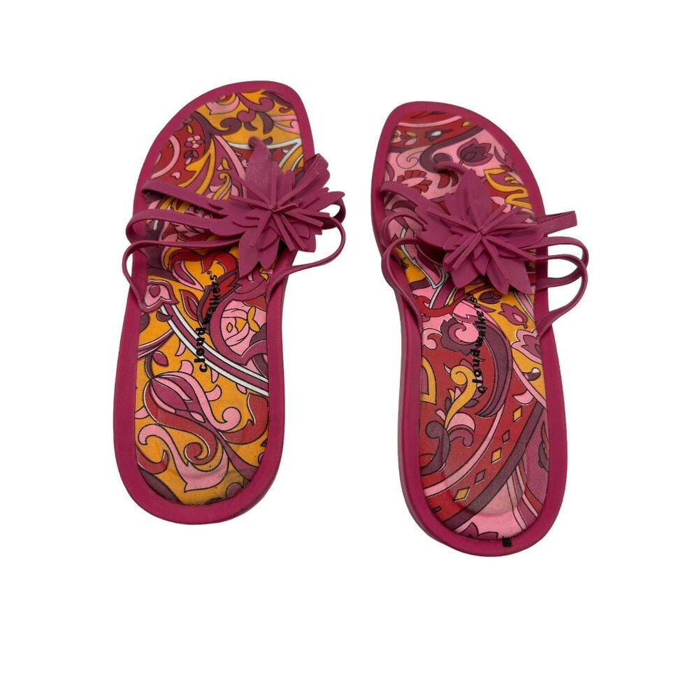 Cloudwalkers Pink Sandals Floral 11W Coquette Girly Strappy Clove‎ 8403